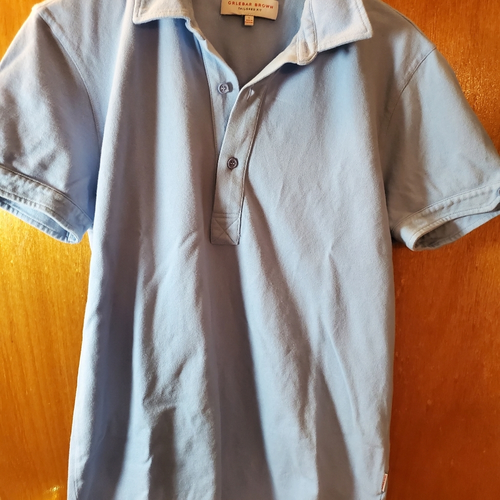 Orelbar brown light blue cotton polo large
